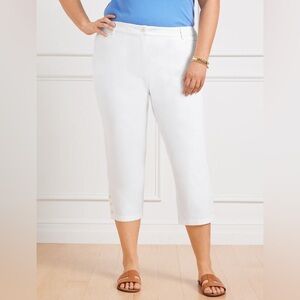 Talbots White Skimmer Capris Pants Size 14 Summer Casual